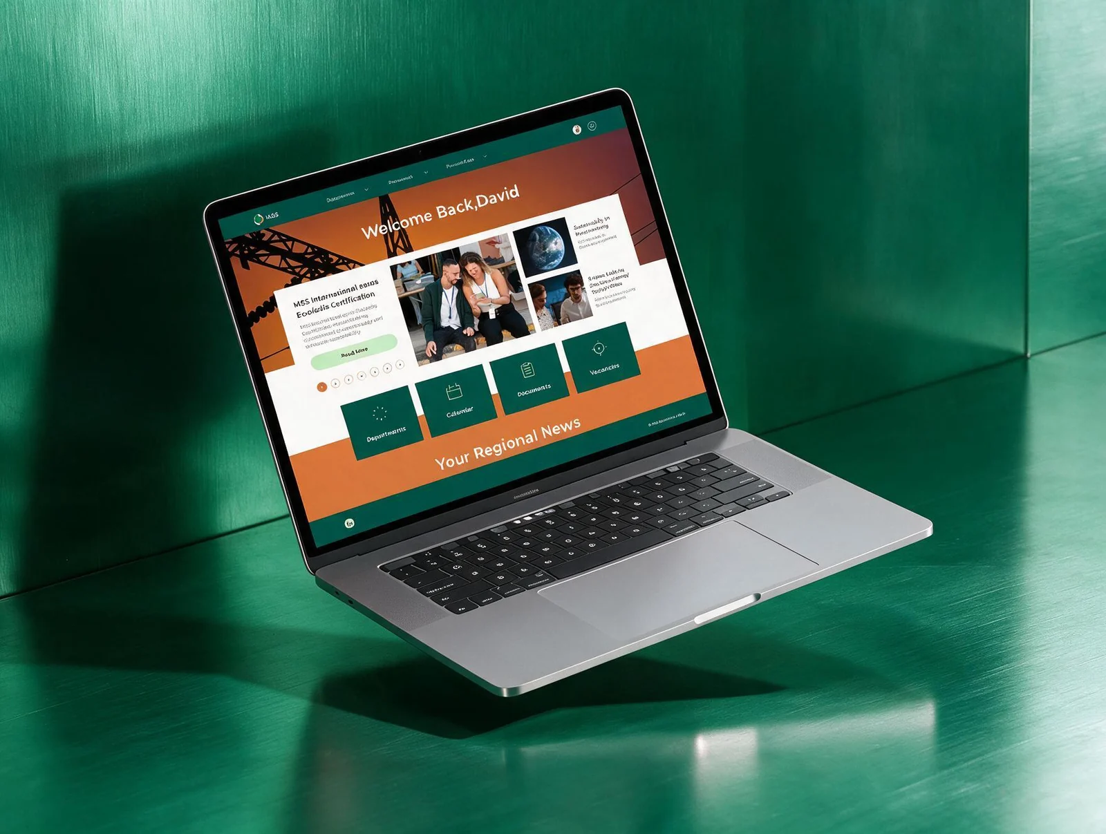 Aquila Learning platform on a laptop